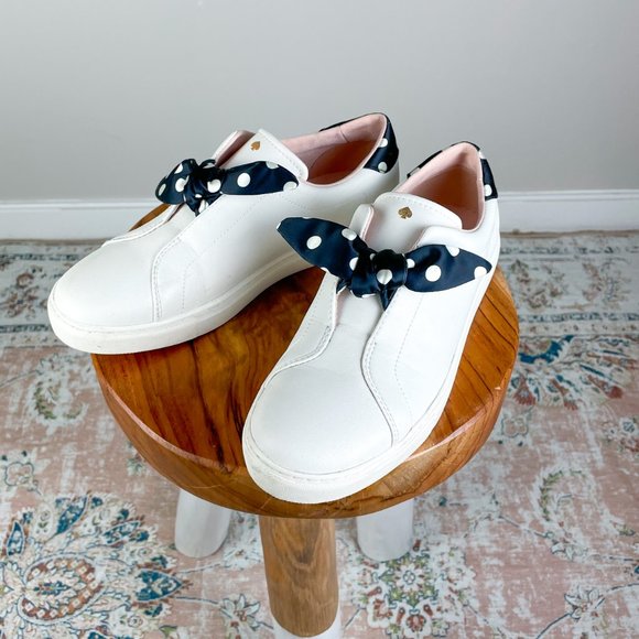 kate spade Shoes - Kate Spade White Sneakers with Polka Dot Bow